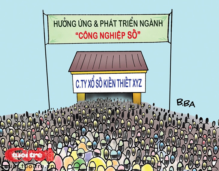 Ngành "công nghiệp số" lên ngôi - Tranh: B.Ba 