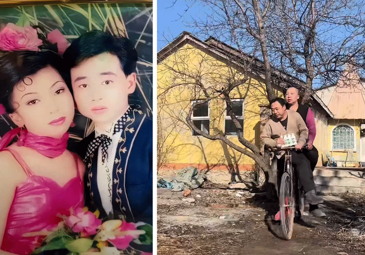 "Chị gái Yu" và người chồng của mình.