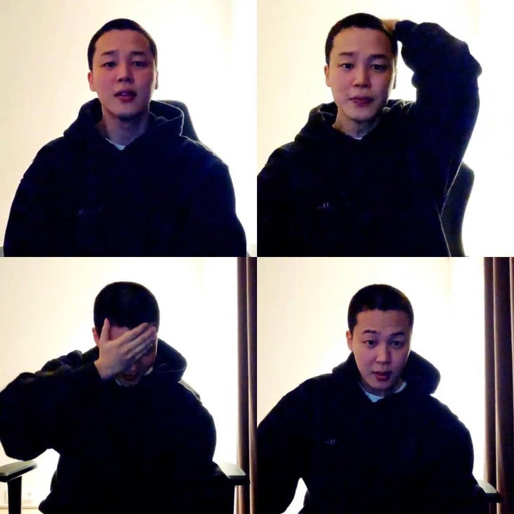 Trước đó, Jimin - mỹ nam có gương mặt đẹp nhất K-pop - khiến fan "đổ rạp" bởi biểu cảm ngượng ngùng khi lộ diện với tóc mới. Nam thần tượng cũng xúc động khi nói lời tạm biệt fan