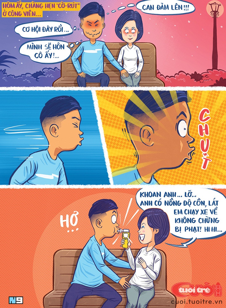 Nụ hôn&nbsp;của thần cồn - Tranh: Hải Nam