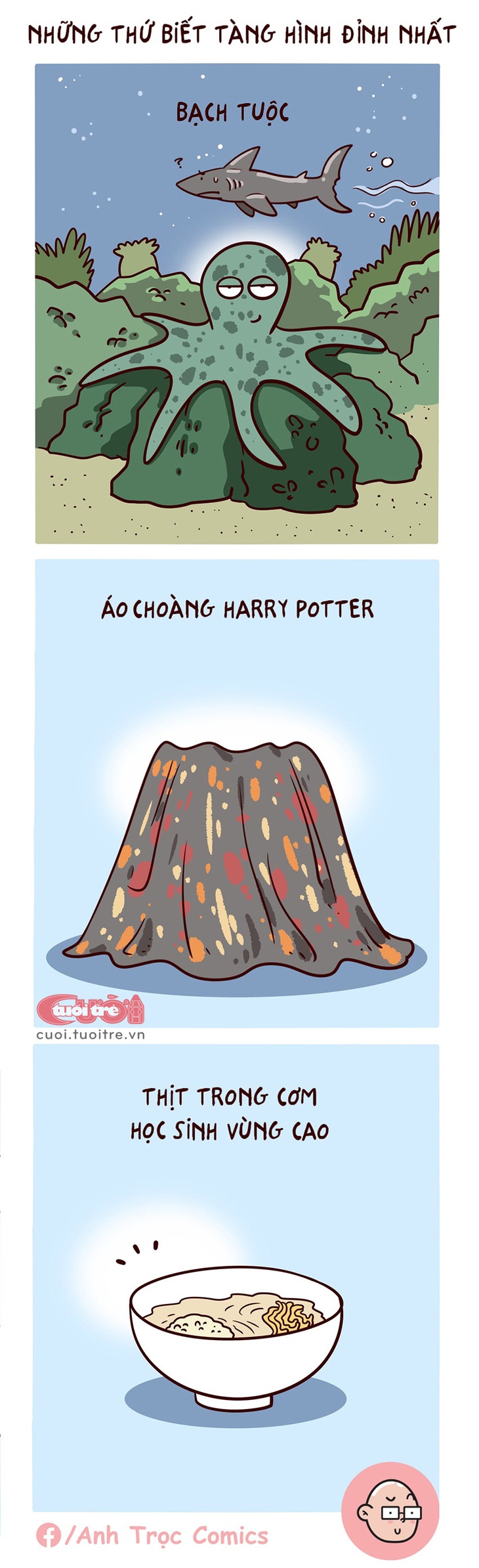 Những thứ biết&nbsp;tàng hình đỉnh nhất, có cả cơm học sinh - Tranh: Anh Trọc Comics 