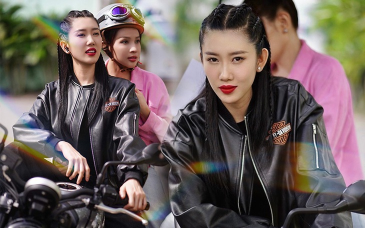 Thúy Ngân tự diễn cảnh hành động trong 