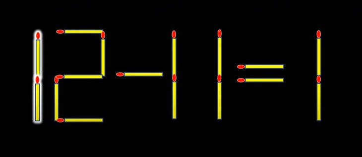 Thử tài IQ: Di chuyển hai que diêm để 2-0=1 thành phép tính đúng- Ảnh 2.