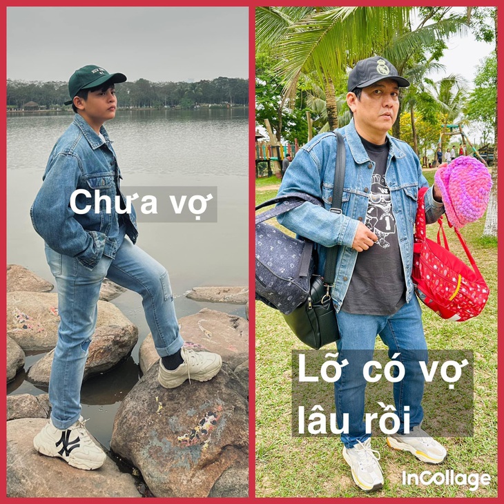 Hình ảnh hài hước của gia đình diễn viên Đức Thịnh - Thanh Thúy. 