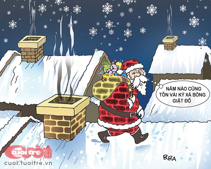 Năm nào&nbsp;ông già Noel cũng tốn vài ký xà bông - Tranh: B.Ba 