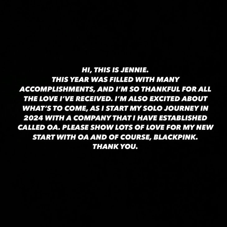 Thành viên BlackPink giới thiệu công ty giải trí mới thành lập