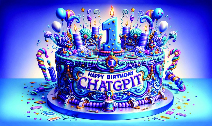 Ảnh do trang Exponential View vẽ bằng DALL-E 3. Có thể thấy dòng chữ "ChatGPIT" không chính xác, cho thấy AI tạo sinh vẫn còn nhiều khiếm khuyết.