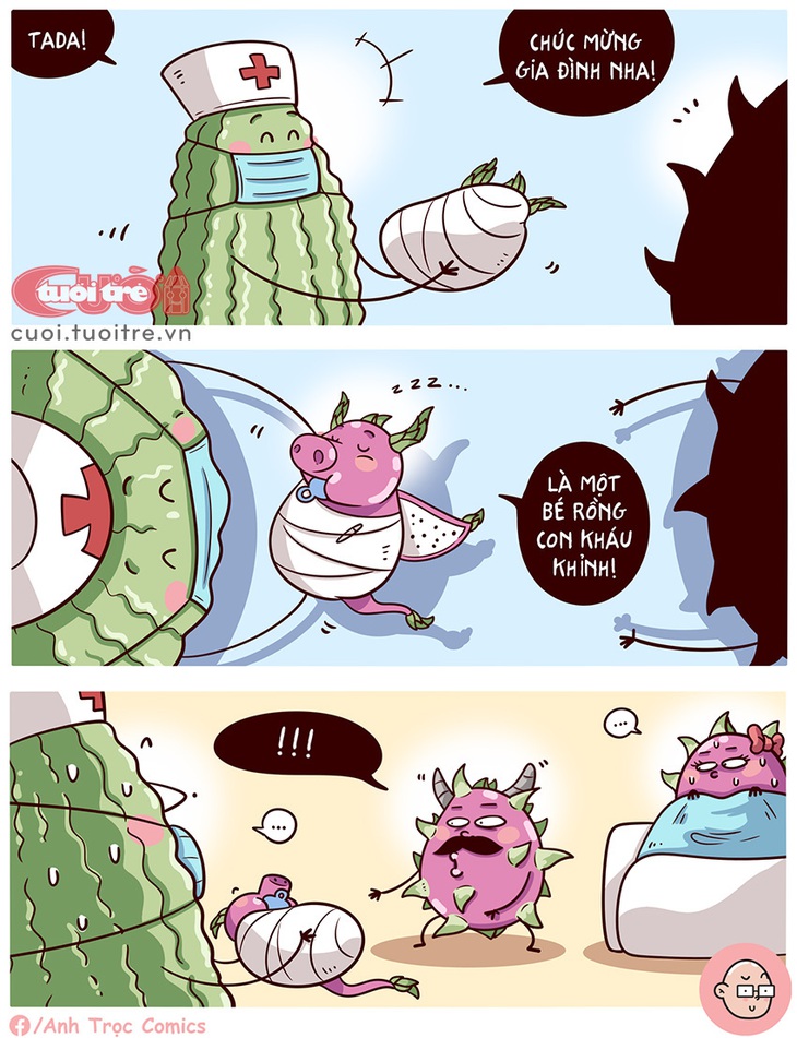 Bé rồng phá nát hạnh phúc gia đình&nbsp;thanh long - Tranh: Anh Trọc Comics 