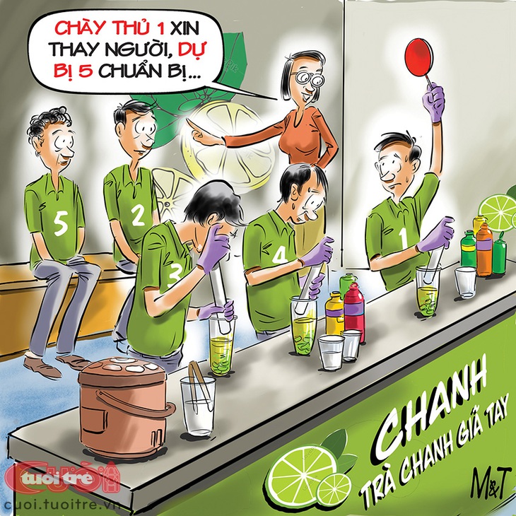 Chày thủ chạy đua cùng&nbsp;hot trend - Tranh: Đỗ Minh Tuấn 