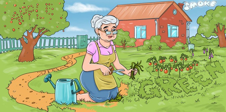 Tìm 4 từ ẩn giấu trong tranh làm vườn - Ảnh 1.