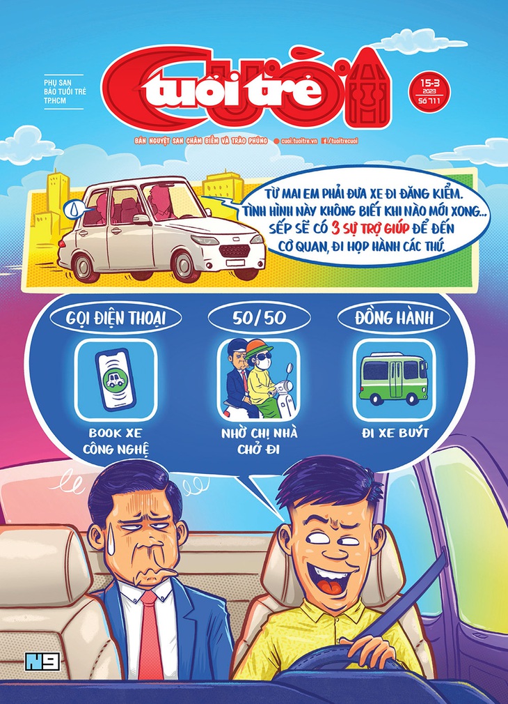 Tuổi Trẻ Cười số ra 15-3-2023: Muốn đăng xuất vì đăng kiểm! - Ảnh 1.
