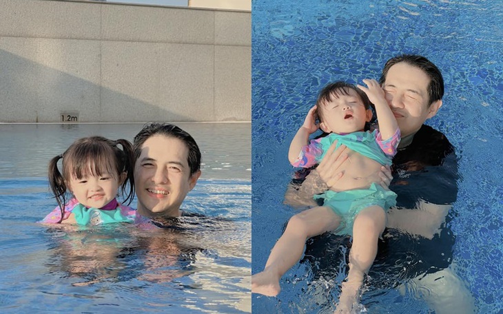 Ảnh vui sao Việt 16-3: Bố con Ông Cao Thắng trốn Đông Nhi đi bơi - Ảnh 1.