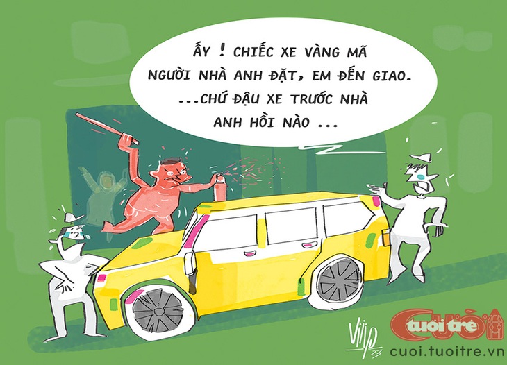 Xe ô tô vừa đậu trước cửa đã bị phun sơn - Ảnh 1.