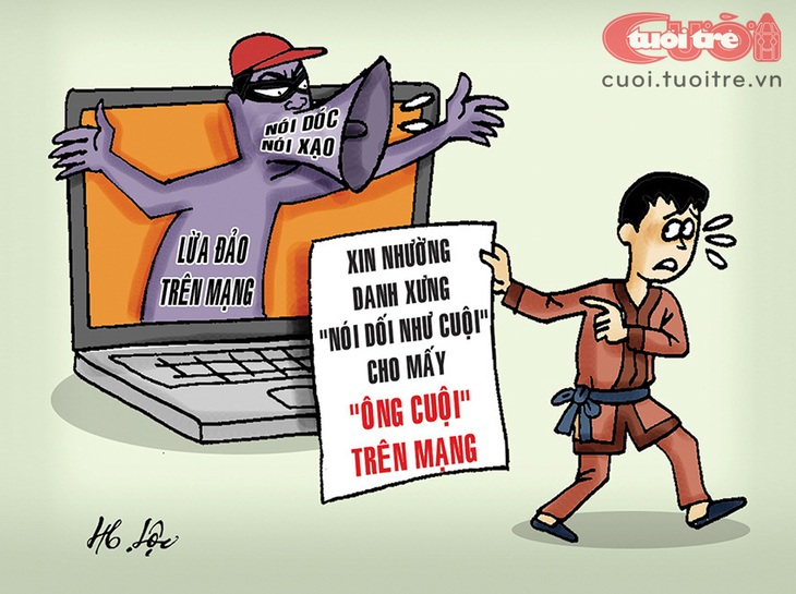 Ông Cuội trên mạng - Tranh:&nbsp;Hữu Lộc