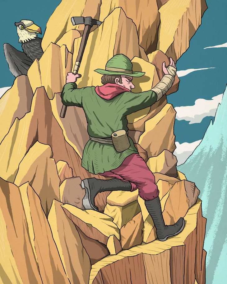 Chỉ thiên tài mới thấy khuôn mặt ẩn giấu trong tranh leo núi - Ảnh 1.