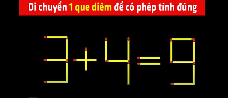 Di chuyển 1 que diêm để có phép tính đúng - Ảnh 1.