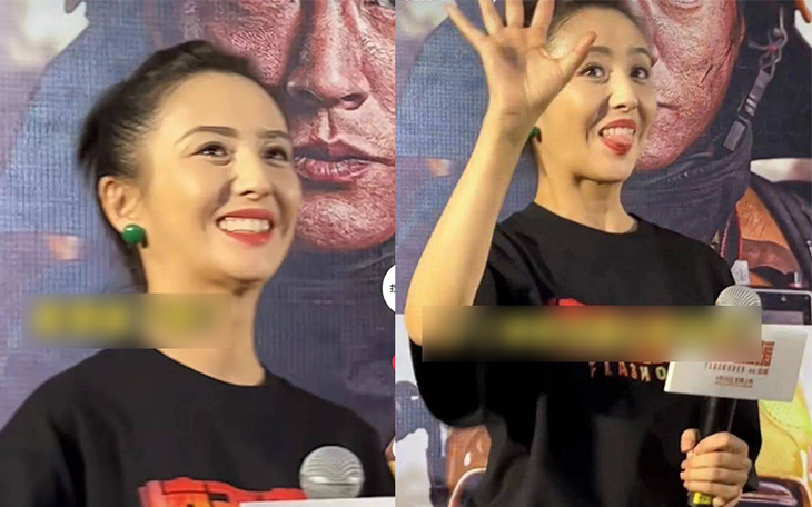 Biểu cảm ‘tấu hài" của Đồng Lệ Á khi thấy con trai