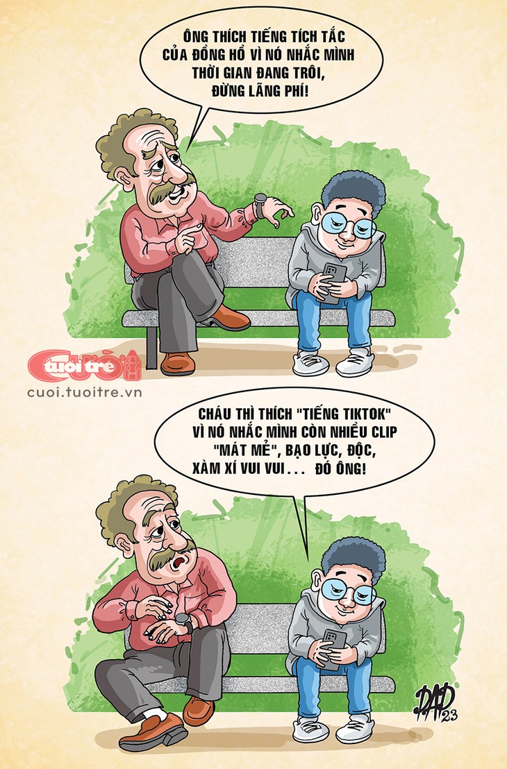 Người già tích tắc, người trẻ tóp tóp - Ảnh 1.