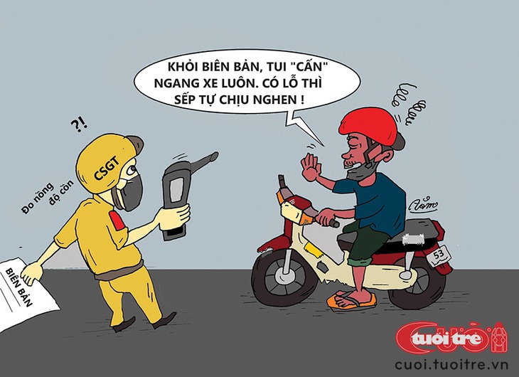 Cảnh sát giao thông bó tay với bợm nhậu có nồng độ liều - Ảnh 1.