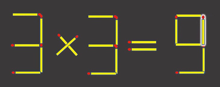 Di chuyển 2 que diêm để phép tính 7-7=1 thành đúng - Ảnh 6.
