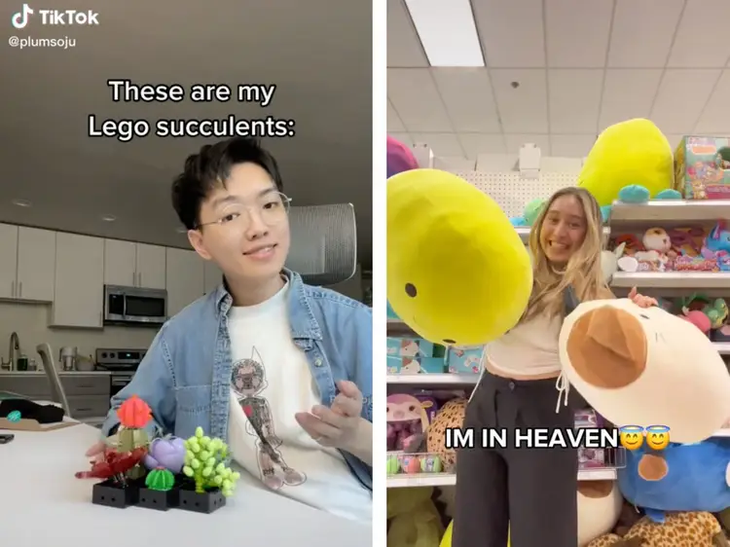Sen đá bằng Lego và hạnh phúc khi được mua gấu bông - những "kidult" khoe thành quả trên TikTok.
