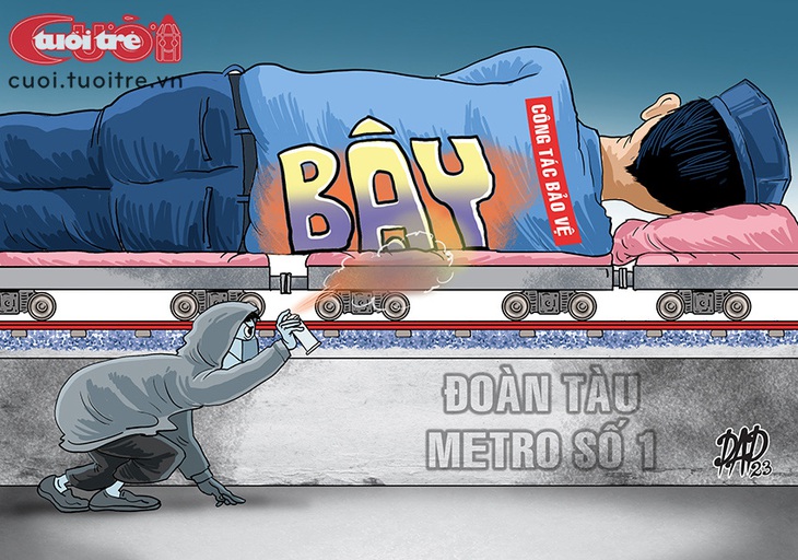 Metro số 1 bị vẽ bậy dù có tới 2 lớp bảo vệ - Ảnh 1.