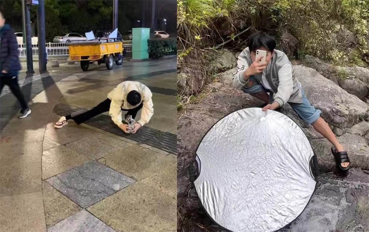 Sinh viên được trả tiền để giúp du khách có ảnh "sống ảo".