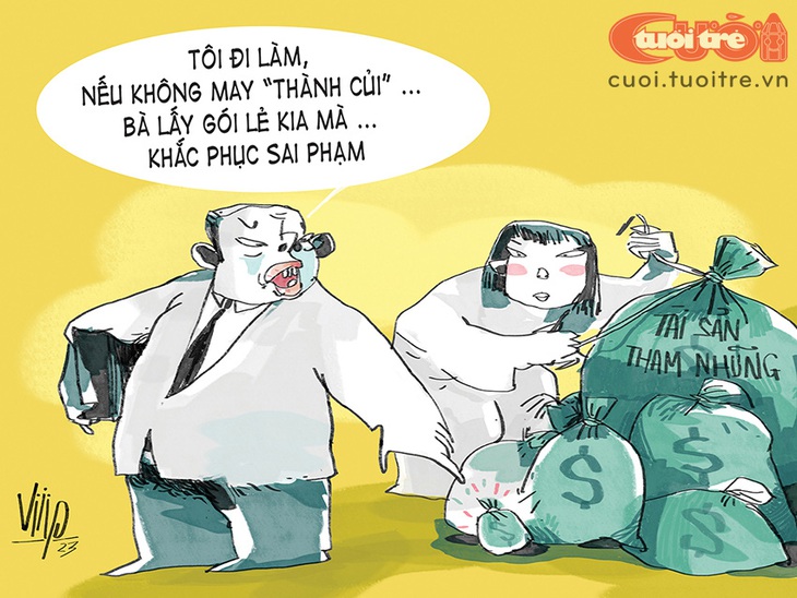 Quan tham có tầm "nhìn xa trông rộng" - Tranh biếm họa của Viiip