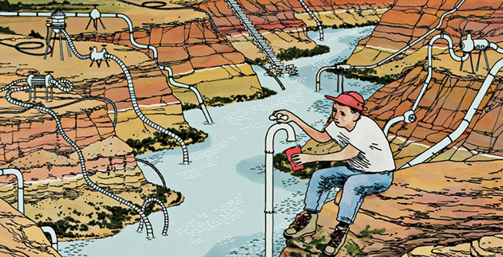 Sông Colorado dần cạn nước - tranh của họa sĩ Hoa Kỳ Henry McCausland.