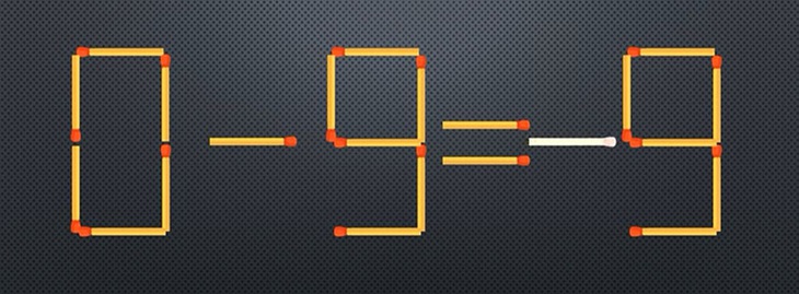 Di chuyển một que diêm để phép tính 8-9=9 thành đúng - Ảnh 1.