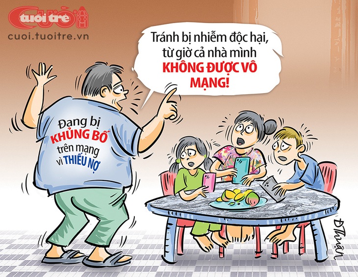 Ông bố cấm cả nhà vô mạng xã hội - Ảnh 1.