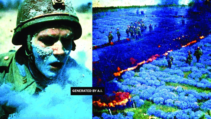 Ảnh do AI tạo về "dịch hạch xanh" ở Liên Xô.