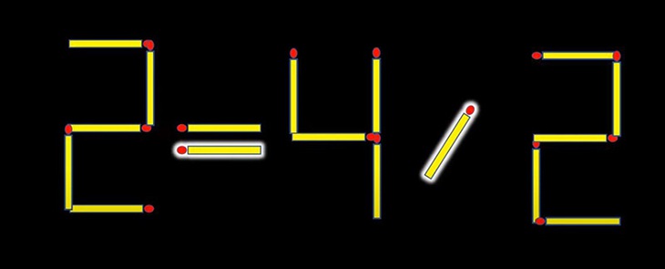 Di chuyển hai que diêm để 2-4=2 thành phép tính đúng - Ảnh 3.