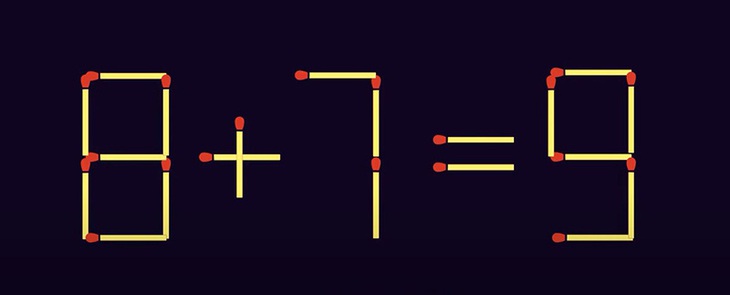 Thử tài IQ: Di chuyển hai que diêm để 8+7=9 thành phép tính đúng - Ảnh 1.