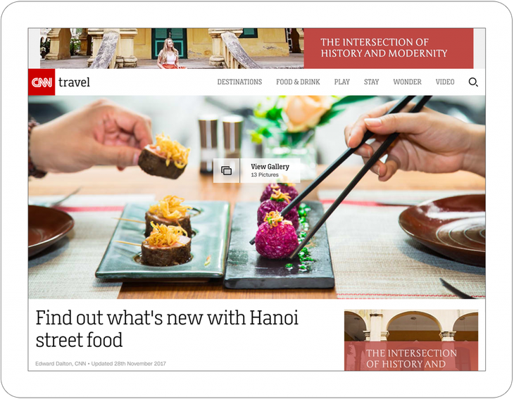 Nội dung quảng bá trên mạng xã hội, thuộc chương trình quảng bá du lịch Hà Nội trên CNN