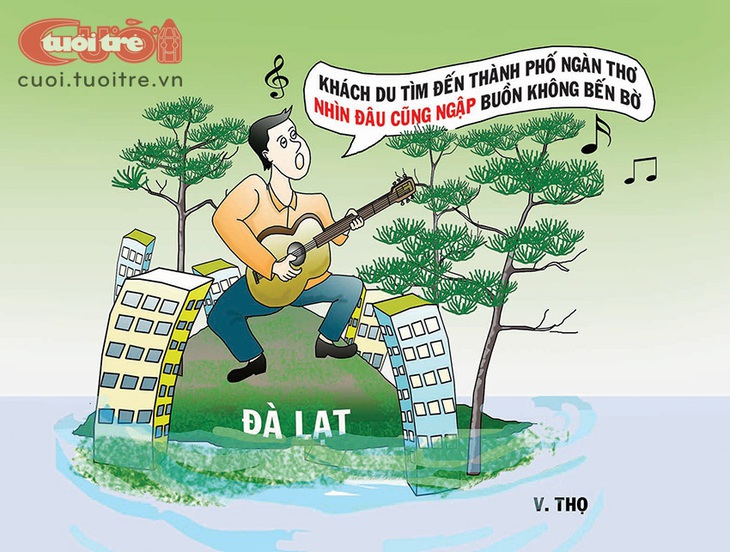 Khách du tìm đến thành phố Đà Lạt ngàn thơ, nằm ở độ cao 1.500 mét so với&nbsp;mực nước biển - Tranh: T.V.Thọ 