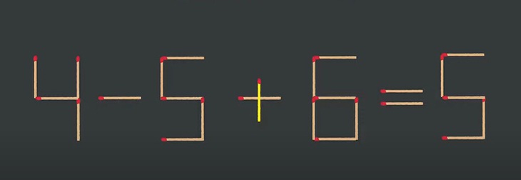 Thử tài IQ: Di chuyển một que diêm để 4+5-6=5 thành phép tính đúng - Ảnh 1.