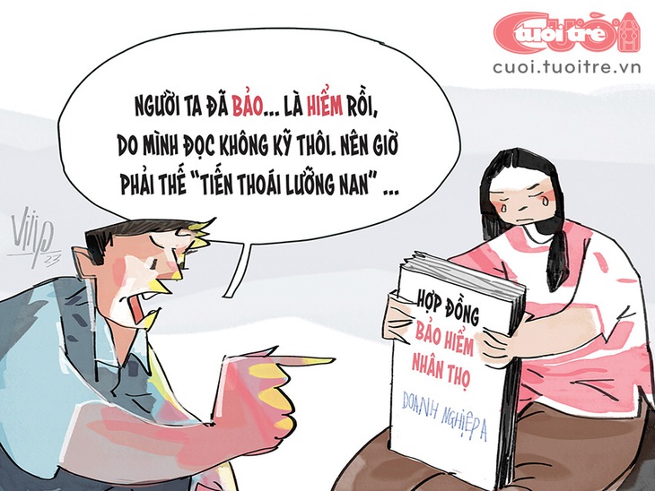 Khóc ròng vì không đọc kỹ&nbsp;hợp đồng - Tranh biếm họa của Viiip 