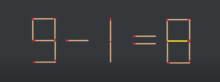 Thử tài IQ: Di chuyển một que diêm để 8-1=0 thành phép tính đúng - Ảnh 1.