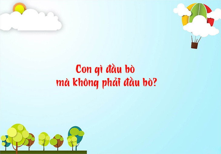 Câu đố hack não: Con gì đầu bò mà không phải đầu bò? - Ảnh 1.