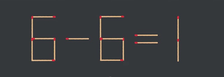 Thử tài IQ: Di chuyển một que diêm để 6-6=1 thành phép tính đúng - Ảnh 1.