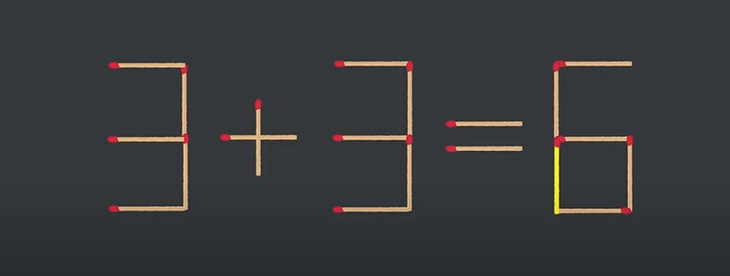 Thử tài IQ: Di chuyển một que diêm để 6-6=1 thành phép tính đúng - Ảnh 1.