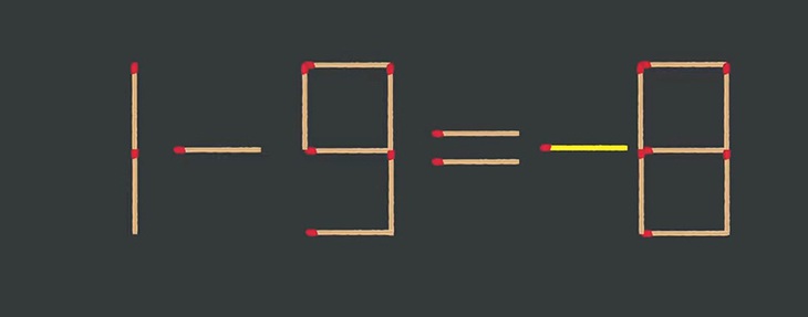 Thử tài IQ: Di chuyển một que diêm để 7+1=-8 thành phép tính đúng - Ảnh 1.