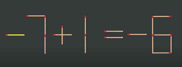 Thử tài IQ: Di chuyển một que diêm để 7+1=-8 thành phép tính đúng - Ảnh 1.