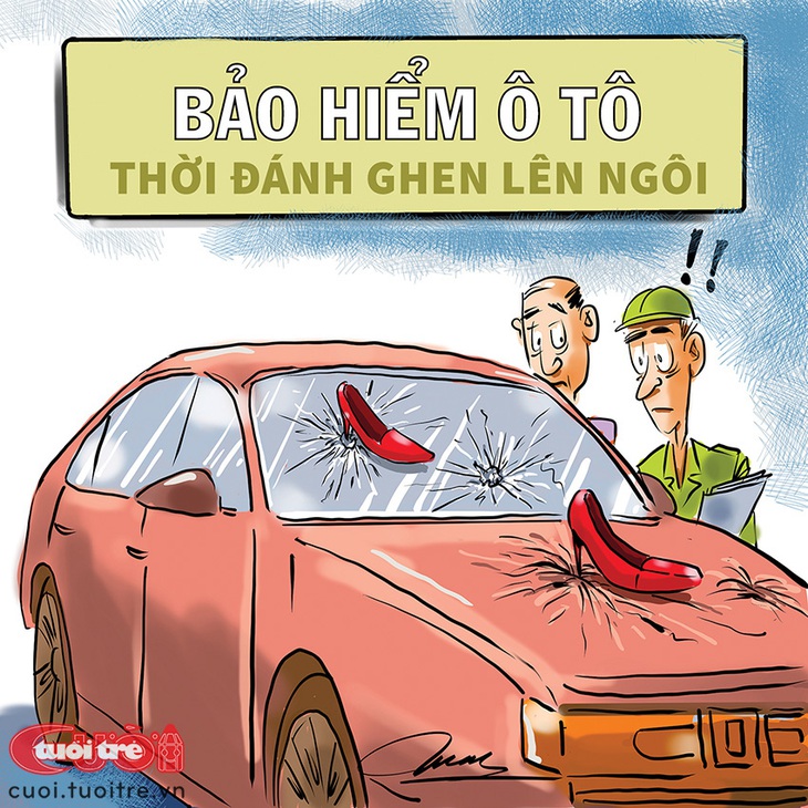 Bảo hiểm ô tô thời&nbsp;đánh ghen&nbsp;lên ngôi - Tranh: Đỗ Minh Tuấn
