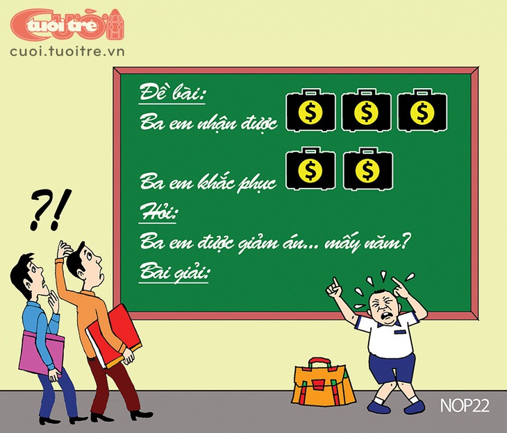 Học sinh tiểu học khóc thét vì bài&nbsp;toán cao cấp - Tranh biếm họa của NOP 