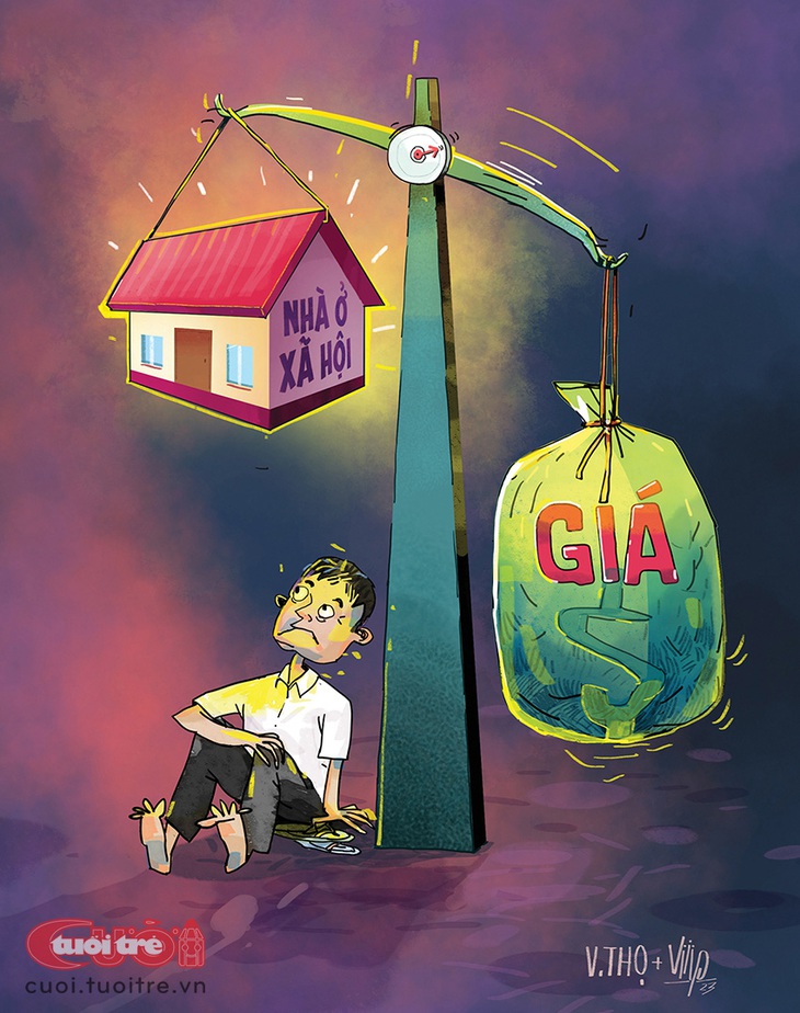 Nhà ở xã hội... ở trên cao - Tranh: V.Thọ+Viiip 