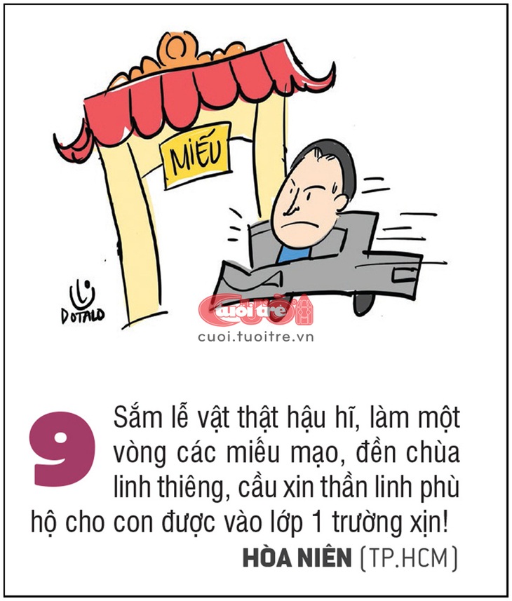 Cầu xin thần linh phù hộ cho con được vào lớp 1 trường xịn!