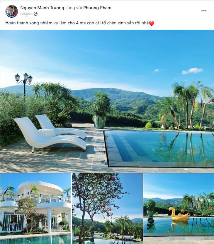 Mạnh Trường gọi biệt thự đẹp như resort là "tổ chim xinh xắn" tặng vợ