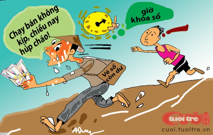 Chạy bán không kịp, chiều nay húp cháo - Tranh: Nguyễn Anh Dũng
